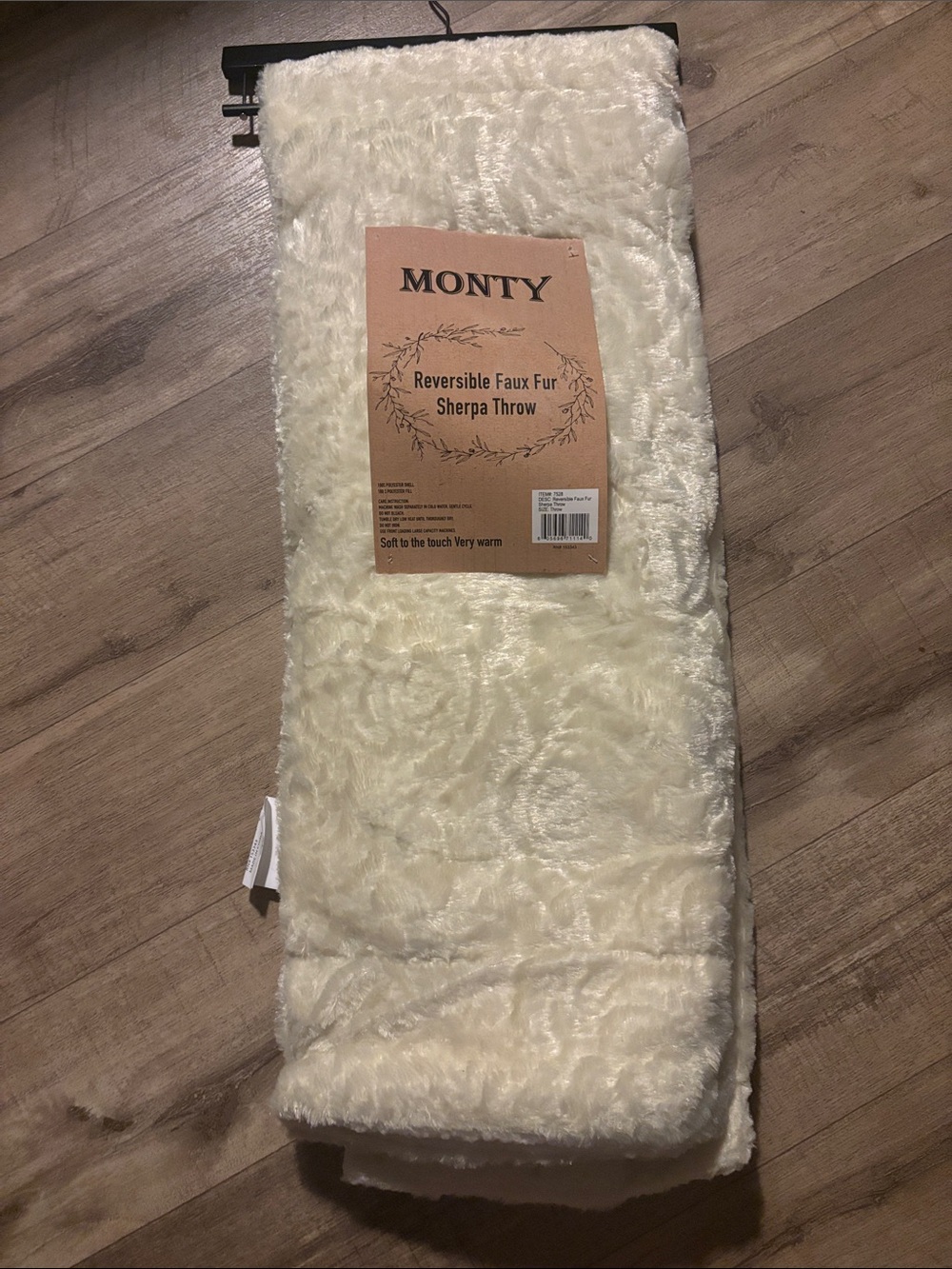 Reversible Faux Fur Sherpa Throw - Cream